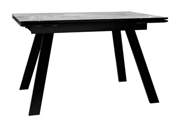 Кухонный стол раскладной DikLine DKL140 Керамика Серый мрамор/опоры черные (2 уп.) в Иваново