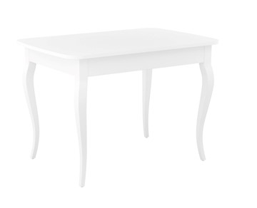 Кухонный стол раскладной Dikline M110 Белый/стекло белое сатин/ножки MC белые в Иваново