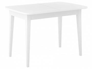 Кухонный стол раскладной Dikline M120 Белый/стекло белое сатин/ножки MM белые в Иваново