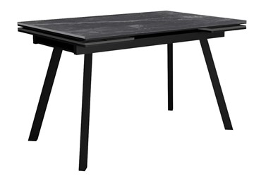 Обеденный раздвижной стол DikLine SKA125 Керамика Серый мрамор/подстолье черное/опоры черные (2 уп.) в Иваново