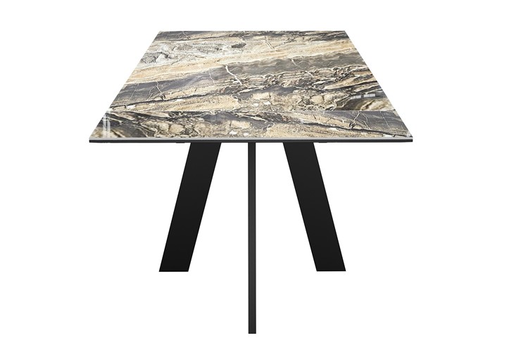 Кухонный стол раскладной DikLine SKM120 Керамика Amadeus/подстолье черное/опоры черные в Иваново - изображение 1