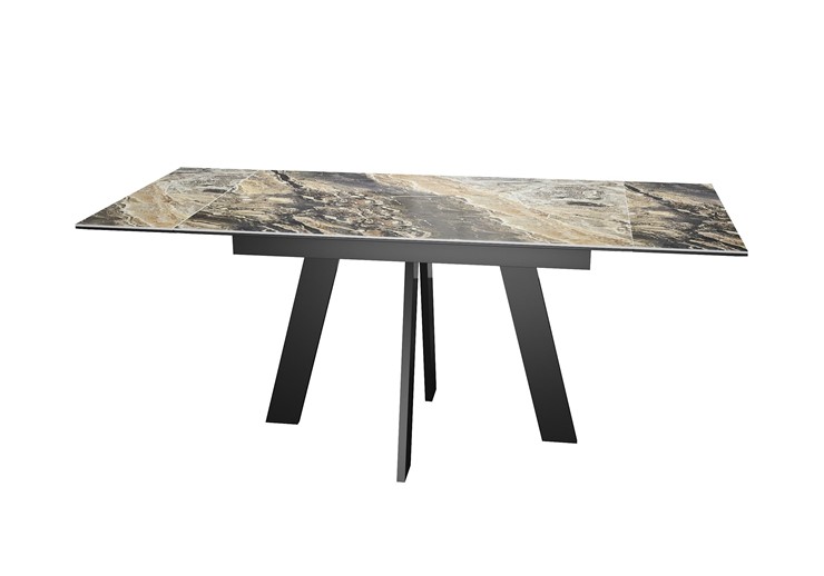 Кухонный стол раскладной DikLine SKM120 Керамика Amadeus/подстолье черное/опоры черные в Иваново - изображение 2