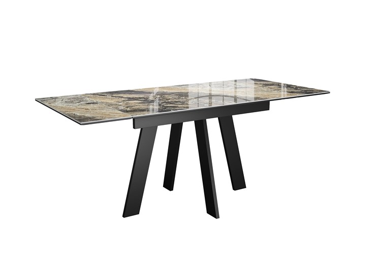 Кухонный стол раскладной DikLine SKM120 Керамика Amadeus/подстолье черное/опоры черные в Иваново - изображение 3
