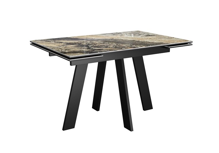 Кухонный стол раскладной DikLine SKM120 Керамика Amadeus/подстолье черное/опоры черные в Иваново - изображение 4