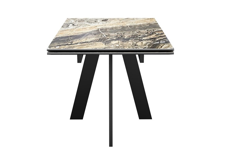 Кухонный стол раскладной DikLine SKM120 Керамика Amadeus/подстолье черное/опоры черные в Иваново - изображение 5
