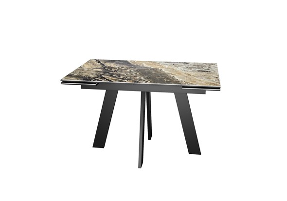 Кухонный стол раскладной DikLine SKM120 Керамика Amadeus/подстолье черное/опоры черные в Иваново - изображение