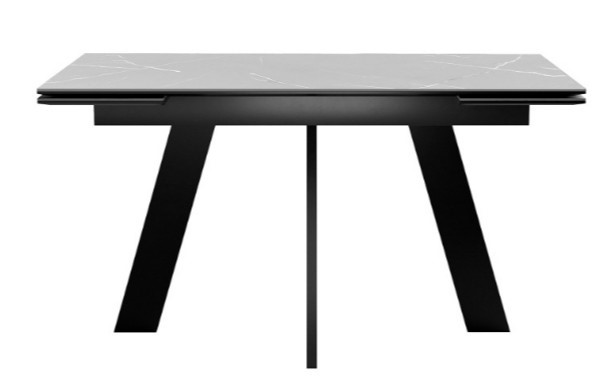 Кухонный стол раскладной DikLine SKM140 Керамика серый мрамор/подстолье черное/опоры черные (2 уп.) в Иваново - изображение 3