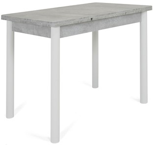 Кухонный стол раздвижной Милан-1 EVO, ноги металлические белые, светлый цемент в Иваново