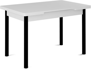 Обеденный раздвижной стол Милан-1 EVO, ноги металлические черные, белый цемент в Иваново