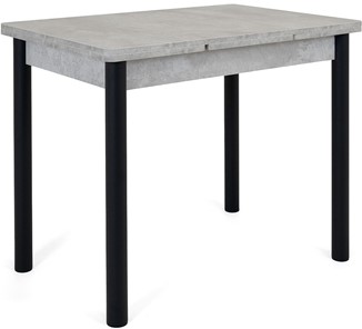Кухонный стол раскладной Милан-1 EVO, ноги металлические черные, светлый цемент в Иваново