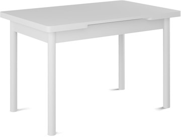 Кухонный стол раскладной Милан-2 EVO, ноги белые, белый цемент в Иваново