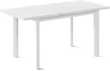 Обеденный раздвижной стол Нагано-1L (ноги металлические белые, белый цемент) в Иваново - предосмотр 1