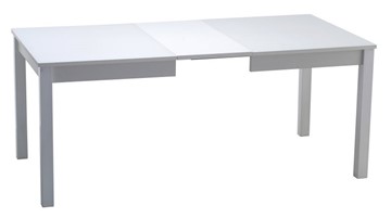 Обеденный раздвижной стол Нагано-2 стекло белое opti (хром-лак) в Иваново - предосмотр 1