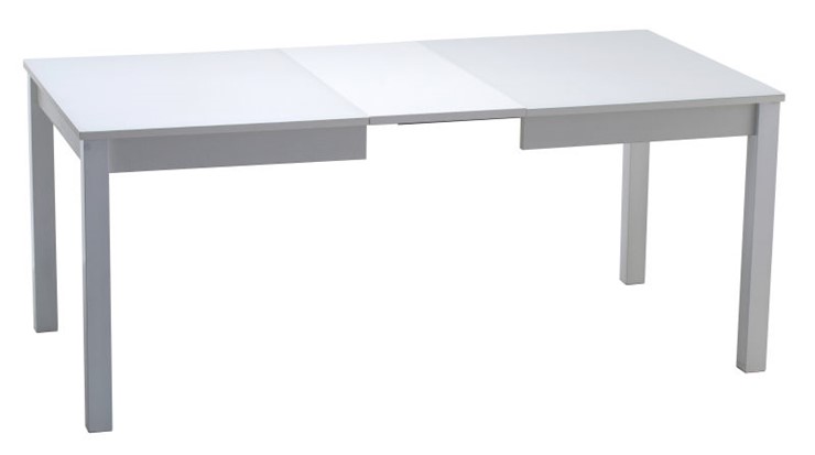 Обеденный раздвижной стол Нагано-2 стекло белое opti (хром-лак) в Иваново - изображение 1