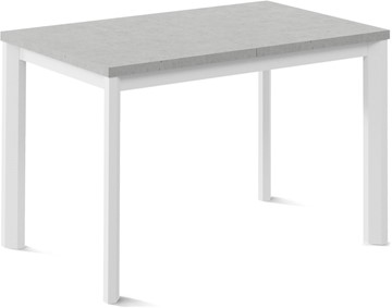 Обеденный раздвижной стол Нагано-3L (ноги металлические белые, светлый цемент) в Иваново