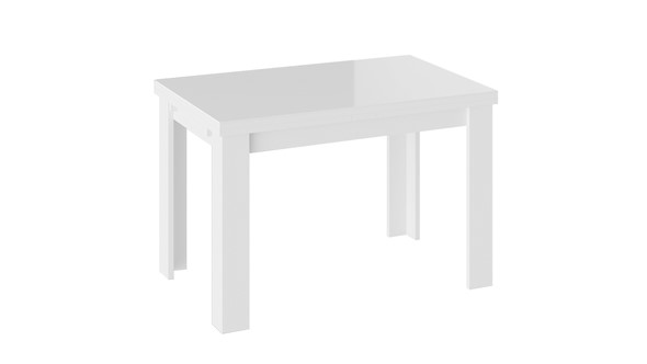 Обеденный раздвижной стол Норман тип 1, цвет Белый/Стекло белый глянец в Иваново - изображение