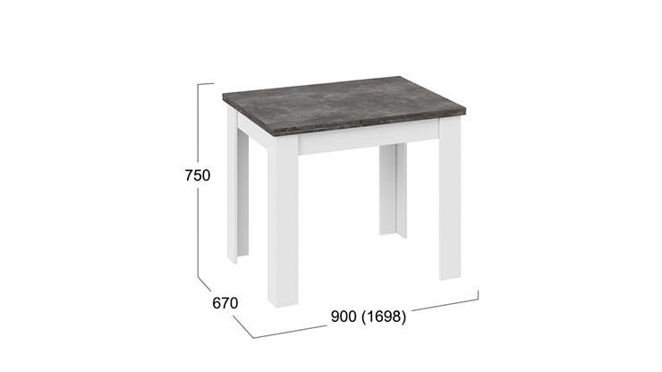 Кухонный стол раскладной Промо тип 3 (Белый/Ателье темный) в Иваново - изображение 4