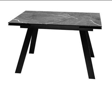Кухонный стол раздвижной SKL 140, керамика черный мрамор/подстолье черное/ножки черные в Иваново - предосмотр