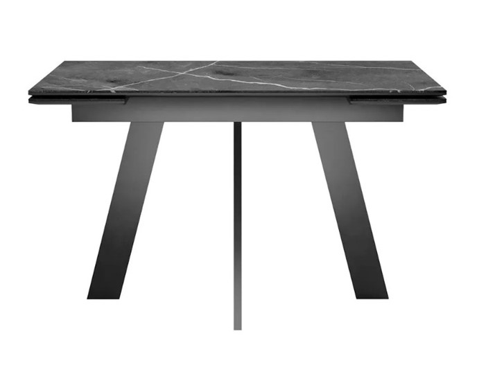 Раздвижной стол SKM 120, керамика черный мрамор/подстолье черное/ножки черные в Иваново - изображение 2