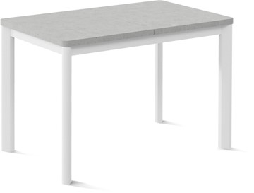 Кухонный стол раздвижной Токио-1L (ноги металлические белые, светлый цемент) в Иваново
