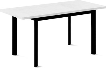 Обеденный раздвижной стол Токио-2L (ноги металлические черные, белый цемент) в Иваново - предосмотр 1