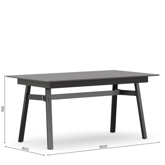 Кухонный стол 1600 Элиот ЛД 414.100.000, Оникс Серый/Чёрный в Иваново - изображение 3