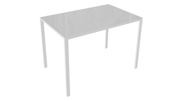 Обеденный стол Торрес тип 1 (Белый муар/Белый глянец) в Иваново
