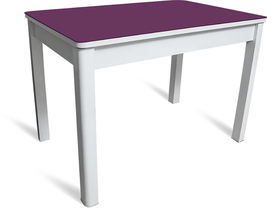 Обеденный стол Айсберг-4 СТ белое/фиолетовое/массив в Иваново - изображение