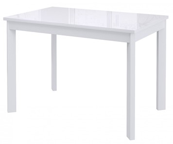 Кухонный стол раскладной Dikline Ls110, стекло белое/ножки белые в Иваново