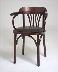 Обеденный стул Венский мягкий, кожзам коричневый/темный тон в Иваново