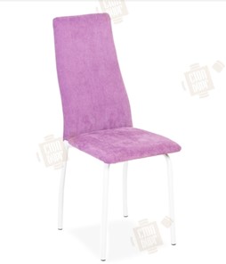 Обеденный стул Волна, каркас металл белый, инфинити фиолетовый в Иваново