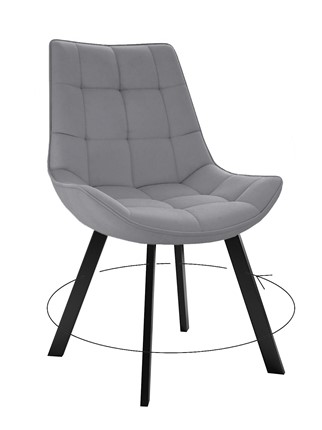 Кухонный стул 263 Поворотный, Микровелюр B22 Grey / опоры черные в Иваново - изображение