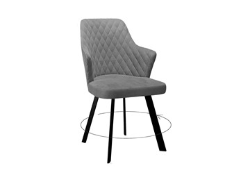 Обеденный стул DikLine 245 поворотный, C56 серый, ножки черные в Иваново