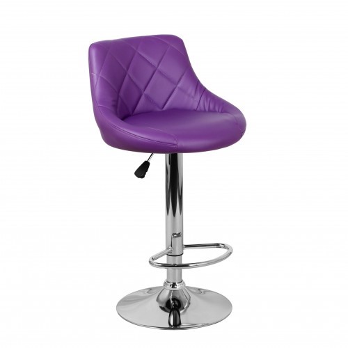 Барный стул Комфорт с мягкой спинкой WX-2396 экокожа фиолетовый в Иваново - изображение 1