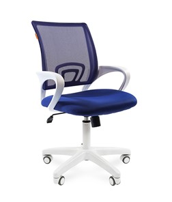Кресло компьютерное CHAIRMAN 696 white, ткань, цвет синий в Иваново