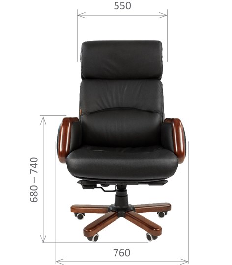 Компьютерное кресло CHAIRMAN 417 кожа черная в Иваново - изображение 1