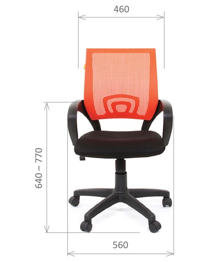 Кресло CHAIRMAN 696 black Сетчатый акрил DW66 оранжевый в Иваново - изображение 1