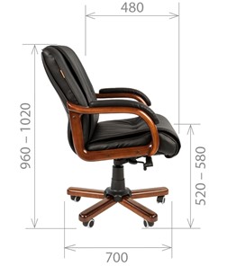 Кресло офисное CHAIRMAN 653M кожа черная в Иваново - предосмотр 2