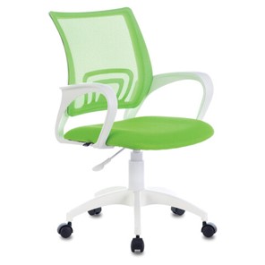 Офисное кресло Brabix Fly MG-396W (с подлокотниками, пластик белый, сетка, салатовое) 532403 в Иваново