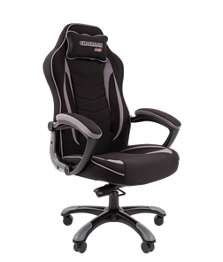 Кресло игровое CHAIRMAN GAME 28 Полиэстер комбинированная ткань серый/черный в Иваново