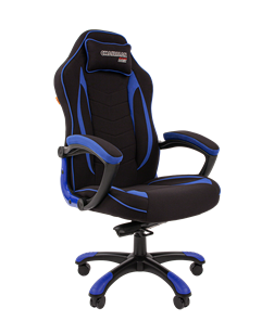 Кресло игровое CHAIRMAN GAME 28 Полиэстер комбинированная ткань синий/черный в Иваново