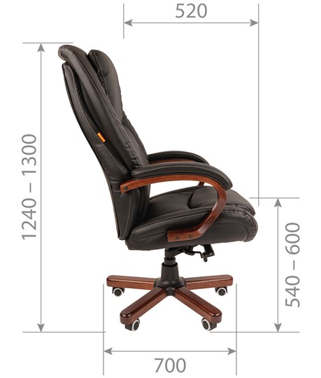 Офисное кресло CHAIRMAN 408 кожа черная в Иваново - изображение 2