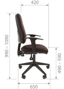 Кресло офисное CHAIRMAN 661 Ткань стандарт 15-21 черная в Иваново - предосмотр 4