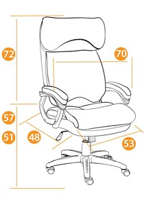 Кресло компьютерное DUKE флок/ткань, серый/серый, 29/TW-12 арт.14039 в Иваново - предосмотр 27