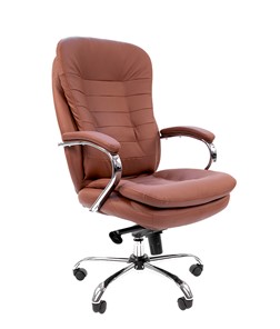 Компьютерное кресло CHAIRMAN 795 кожа, цвет коричневый в Иваново