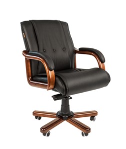 Кресло офисное CHAIRMAN 653M кожа черная в Иваново - предосмотр