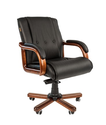 Кресло офисное CHAIRMAN 653M кожа черная в Иваново - изображение