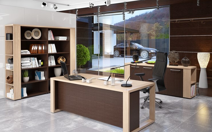 Кабинет руководителя ALTO с высоким шкафом для одежды, низким для документов и журнальным столиком в Иваново - изображение 3