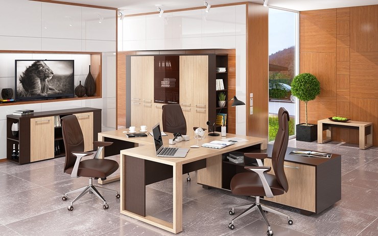 Кабинет руководителя ALTO с высоким шкафом для одежды, низким для документов и журнальным столиком в Иваново - изображение 5
