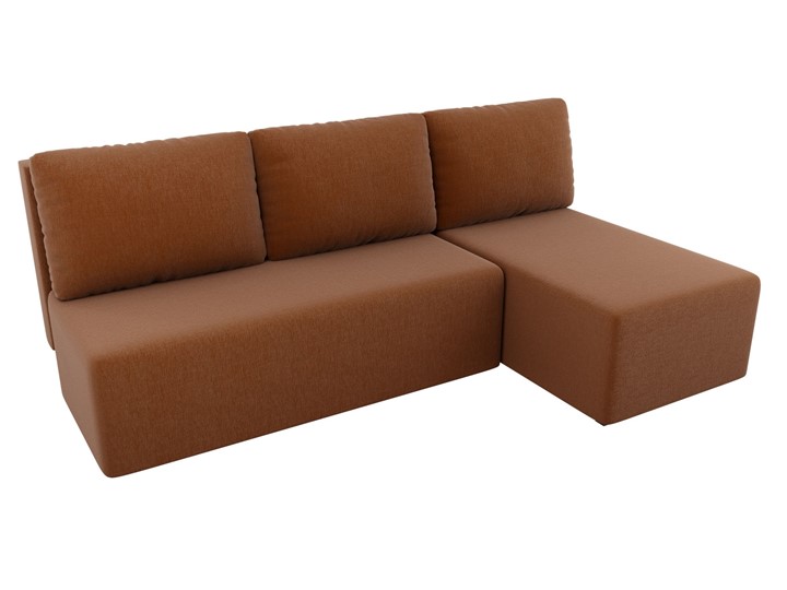 Угловой диван с оттоманкой Поло, Коричневый (рогожка) в Иваново - изображение 3